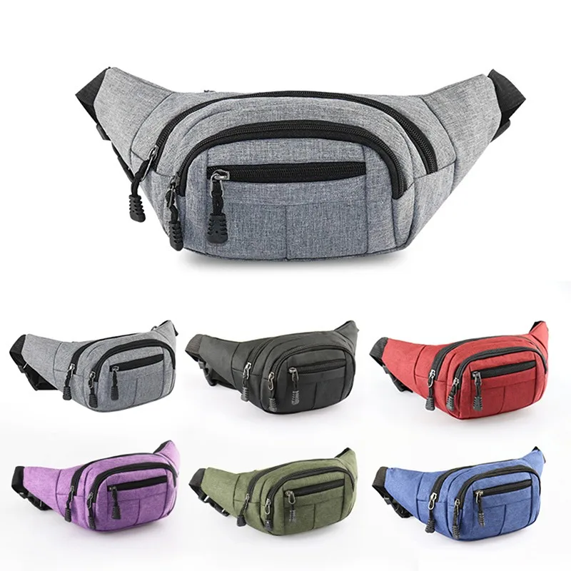 Men's Breast Package Waterproof Outdoor Sports Bag Canvas Pouch Korean-style Waist Bag Fanny Pouch Crossbody Male Banana Bag