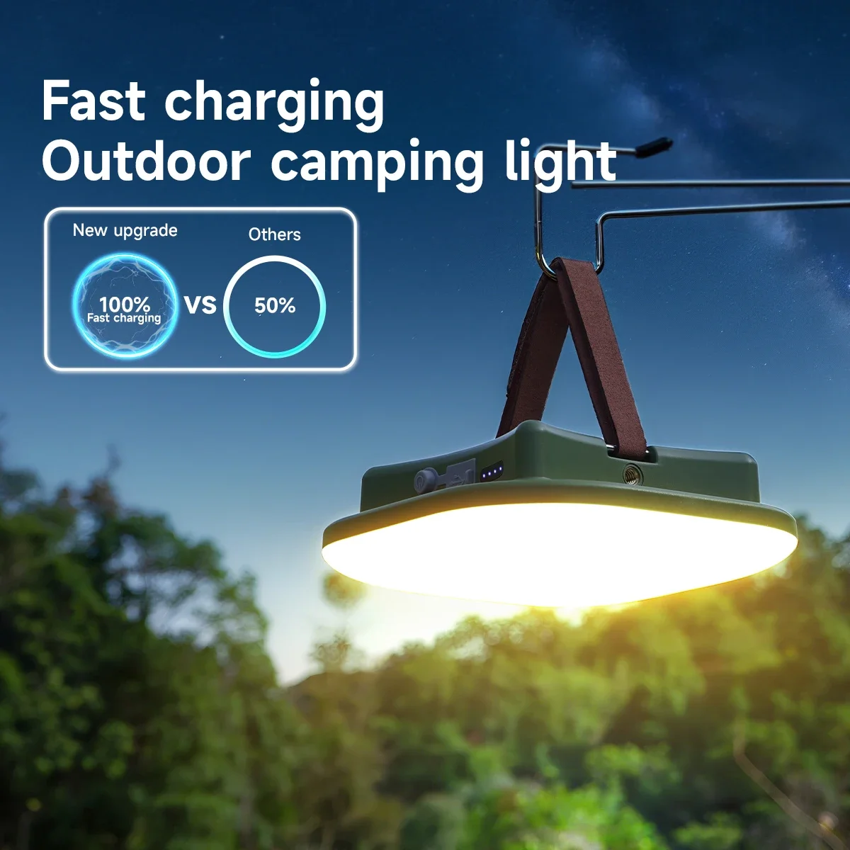 MOSLIGHTING Camping Lantern 24W PD Fast Charging Outdoor Portable Flashlight Work Light with 5 Modes Dimmable Hanging Tent Lamp