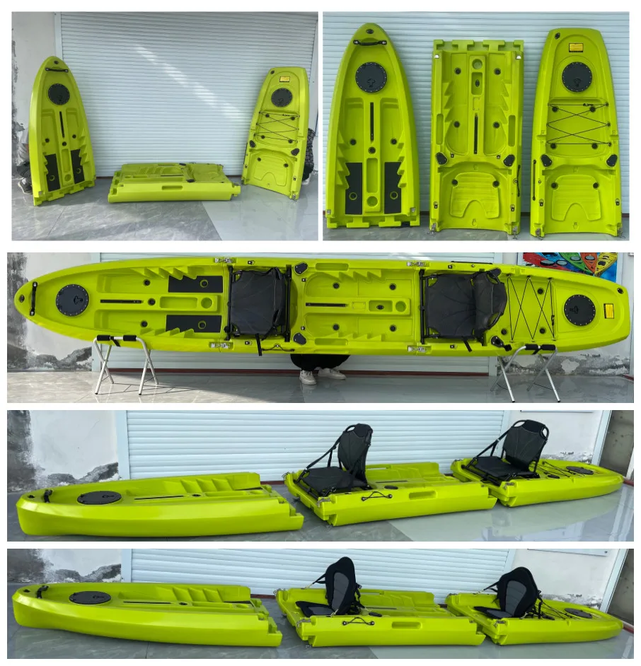 3 قطع أقسام 2 مقاعد شخصية مزدوجة الجلوس على الجزء العلوي لصيد الأسماك الترفيهية على نهر البحيرة قارب كاياك مع كرسي المقعد الخلفي