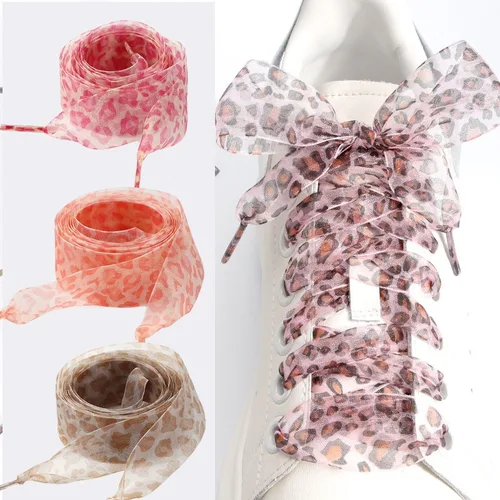 Cordones de hilo de gasa a la moda, cordones de seda planos más anchos de 2,5 cm, cordones de cuerda para zapatillas, accesorios para zapatos de 100/120/140/160CM