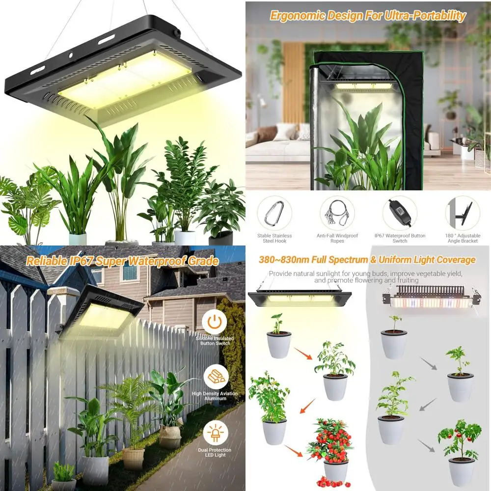 

Waterproof 450W Sunlike LED Full Spectrum Outdoor Grow Light for Indoor and Outdoor Plants, Quiet Operation and Efficient Heat D