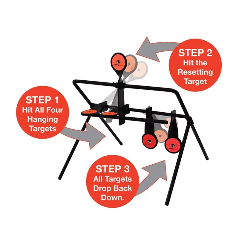 ZLangsport Rotating Metal Target Stand 2/3/5 Portable Shooting Training Iron Targets Difficulty Gradually Increasing Duel Target