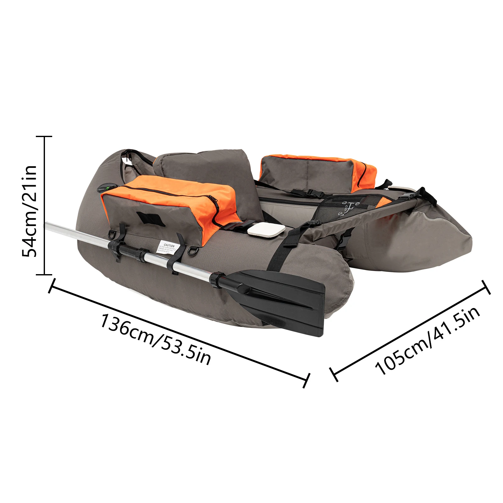 رمادي قارب صيد خارجي قارب قابل للنفخ مع مضخة مسند ظهر قابل للتعديل تحميل 130 كجم/286.6 رطل