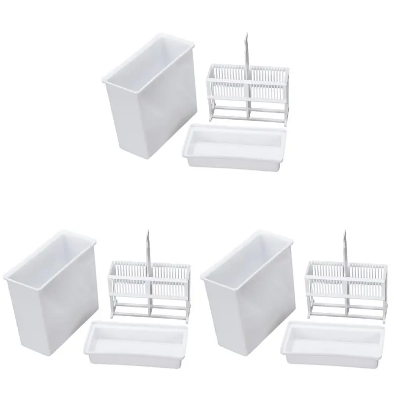 

Набор для окрашивания микроскопических предметных стекол 2-в-1, белый, 72 штуки, с подставкой-лотком - AT64