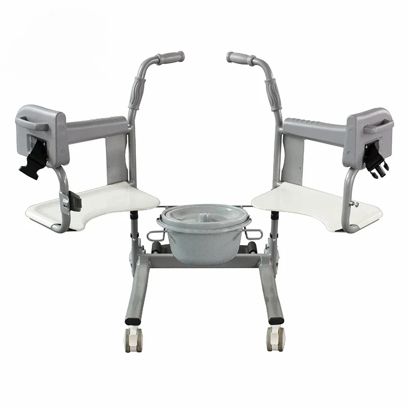 Multifunctional elderly and disabled medical transit chair can lift and fold the new stainless steel toilet chair