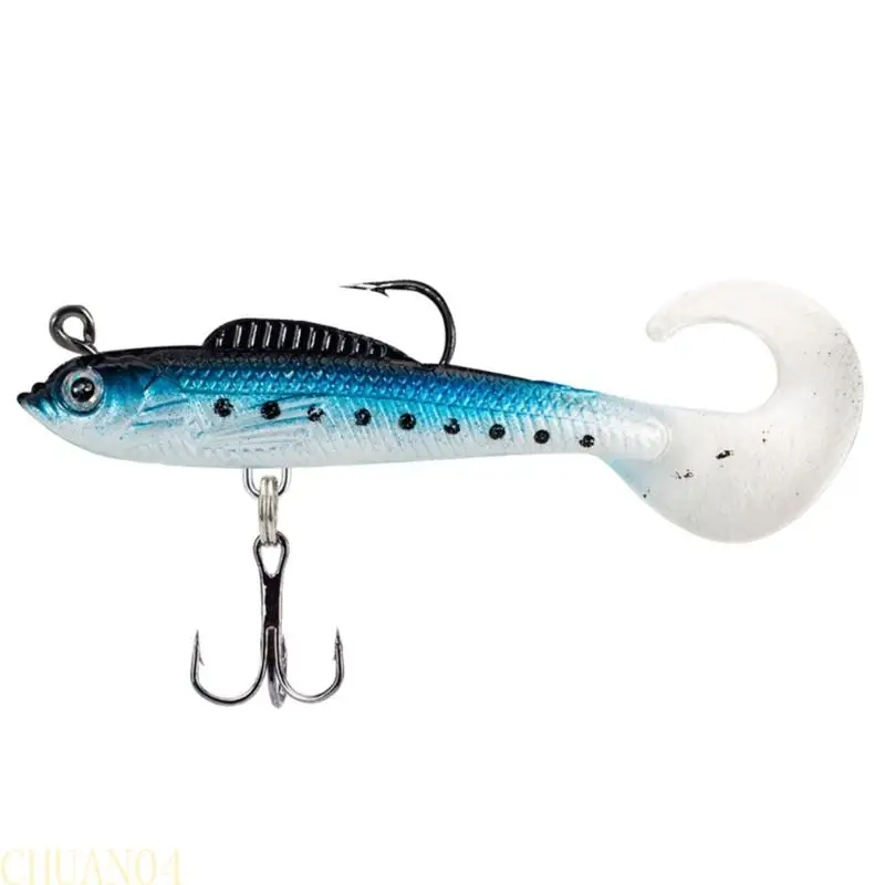 

A1A2 Soft Swimbait Curl Tail Fish Baits with Hook Artificial Plastic Baits Swim tails Fishing Lures Jig Wobblers Enduring