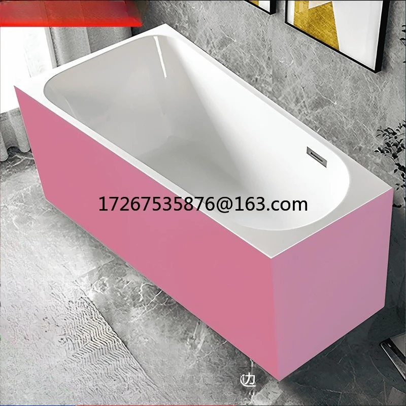 

Двойная бесшовная акриловая ванна, цельнолитая, цветная, для дома, отеля, розовая, для небольшой квартиры, для взрослых