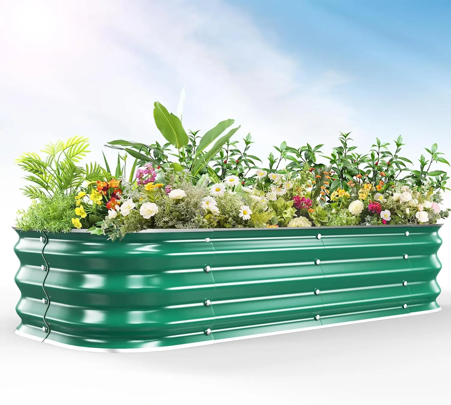 

Galvanized Raised Garden Bed for Gardening, 23x23x11'' Square Metal Planter Boxes Outdoor for Vegetable,Flower,Herb,Modular Abov