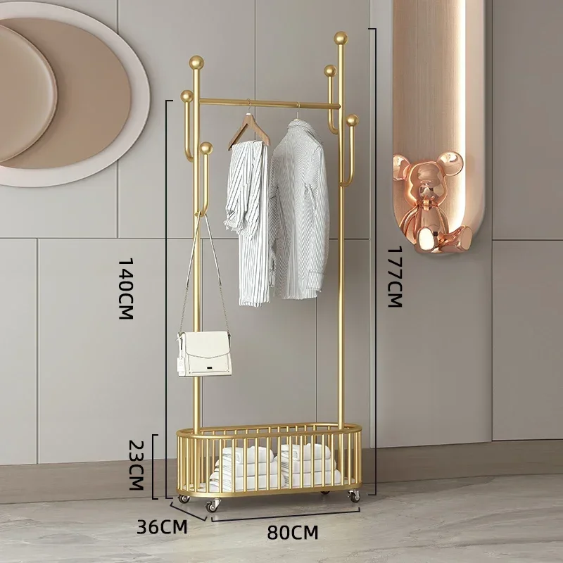 Golden Metal Bags Coat Rack Hanging Standing Corner Shelf Storage Live Room Household Multifunctional Perchero Furniture Home