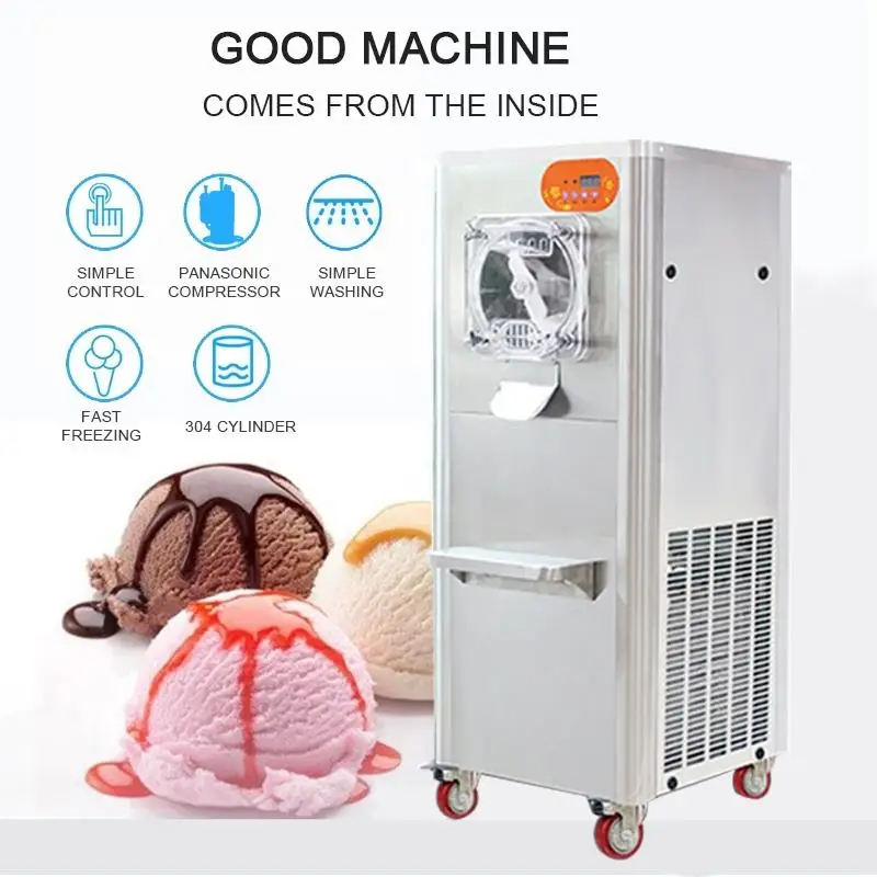 

Business Floor Standing Stianless Steel Ice Cream Maker Hard Ice Cream Machine For Frozen Food Factory Beverage Factory 16L/H