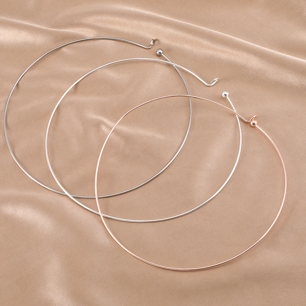 1 Piece Copper Wire Necklace Ring DIY Necklace Clavicle Jewelry Making Simple Collar Necklace Material Wholesale