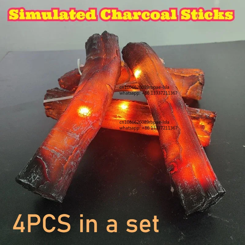 Clear Resin Imitation Charcoal Logs Artificial Firewood Stack Fireplace Decor Accessories Fake Charcoal Decorative Firewood Home
