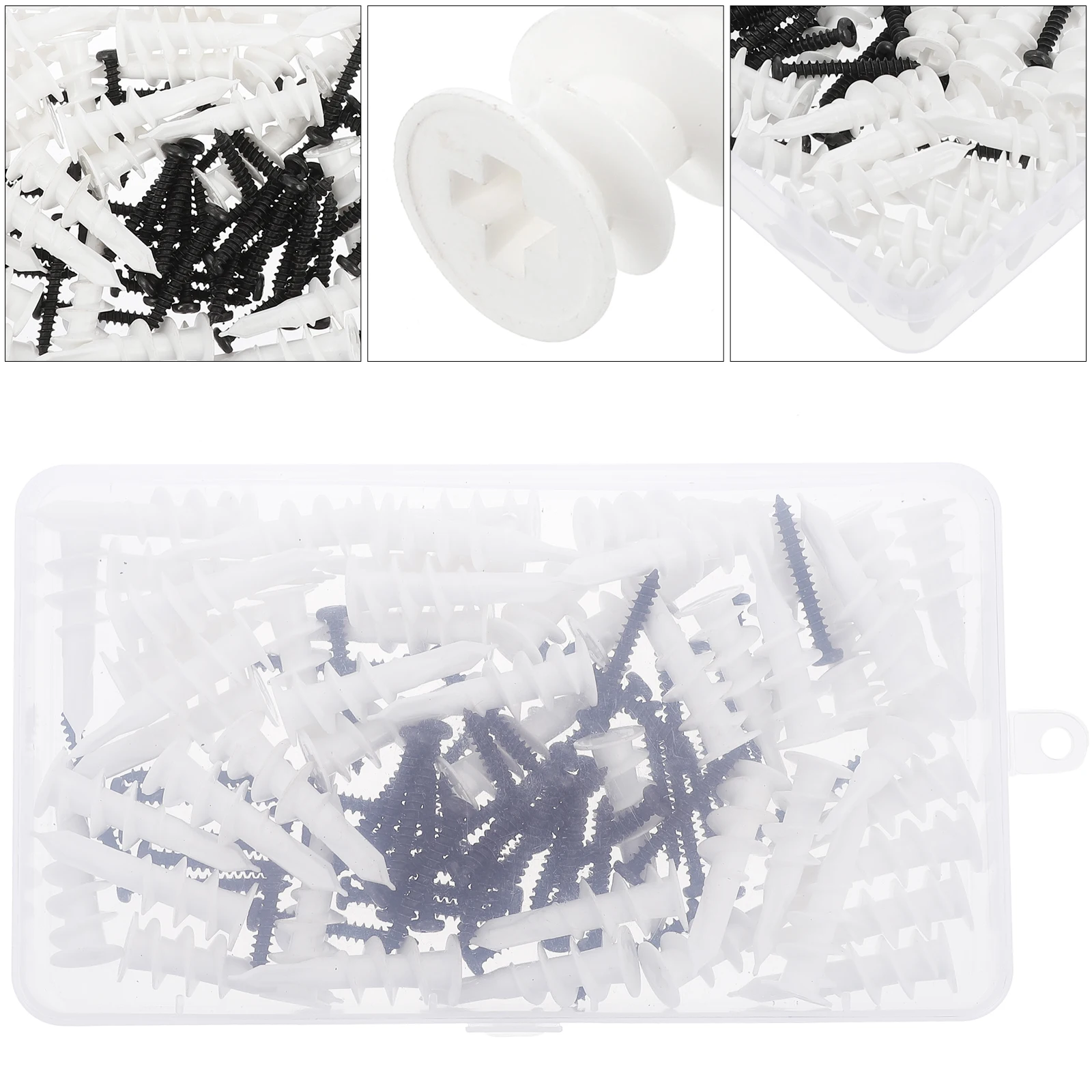 

Plastic Iron Drywall Anchors Screw Set Materials Simple Installation Bathroom Kitchen Shelving Light Fixtures Mirrors