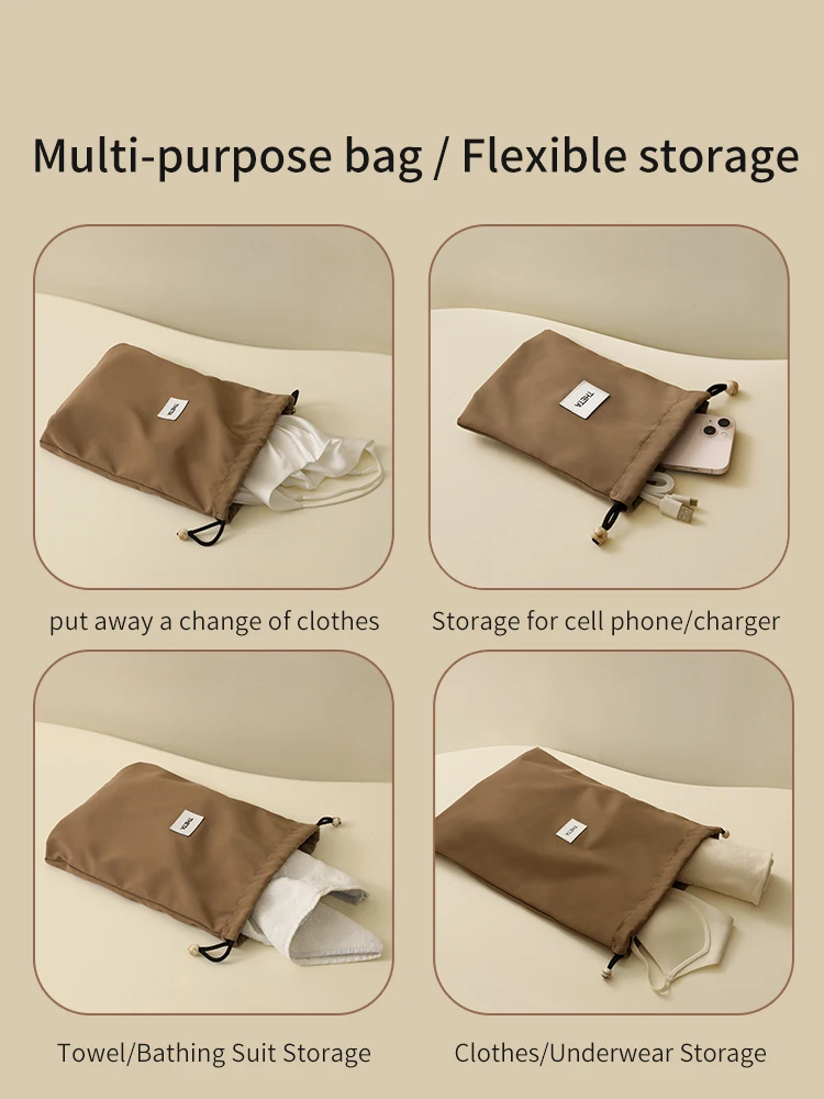 Tianzong Travel Storage Bag Drawstring Flap Pocket Pants Suitcase Intimates Intimates Large Capacity Clothing Organizer Bag Dust