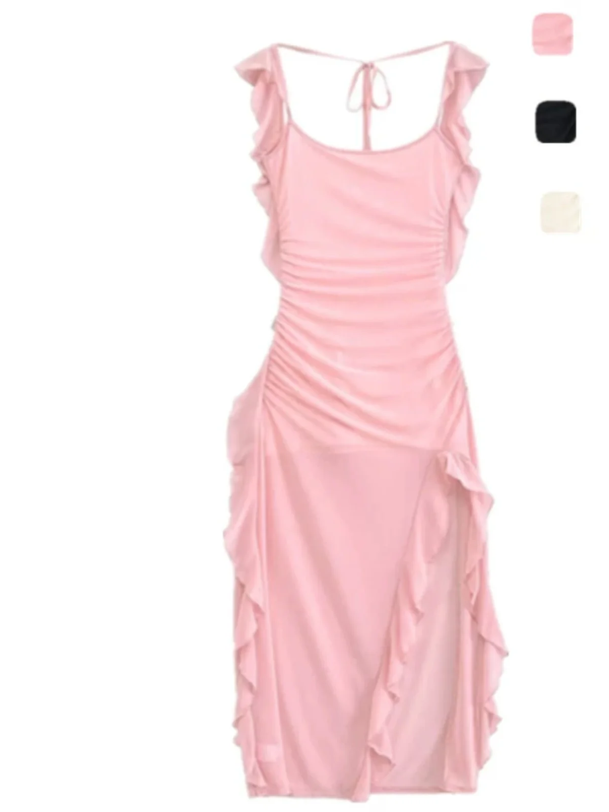 Ele Pure Desire Sle Chao Fairy Dr Me Svel Ademende Summer Faion U-Neline Bodycon-jurk met zijsplit