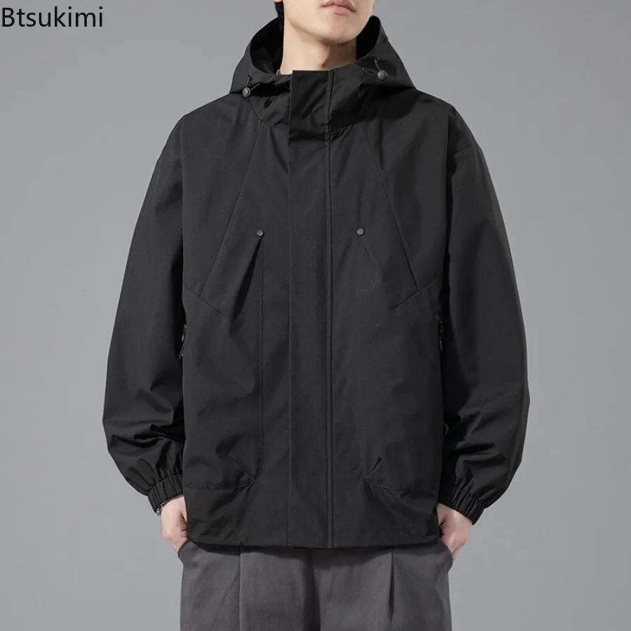 Spring Autumn New Men's Hooded Jackets Oversize 7XL 8XL Loose Casual Windbreaker Coats Male Outdoor Waterproof Softshell Jackets