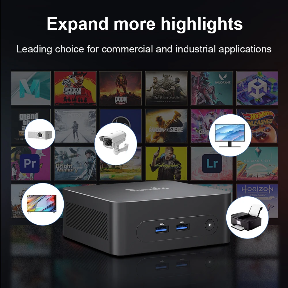 Acoveita M2 PLUS Mini PC Mini Computer Intel 5205U Up to 1.9GHz 8GB DDR4 256GB SSD Windows 11 Desktop Computer Mini Desktop PC