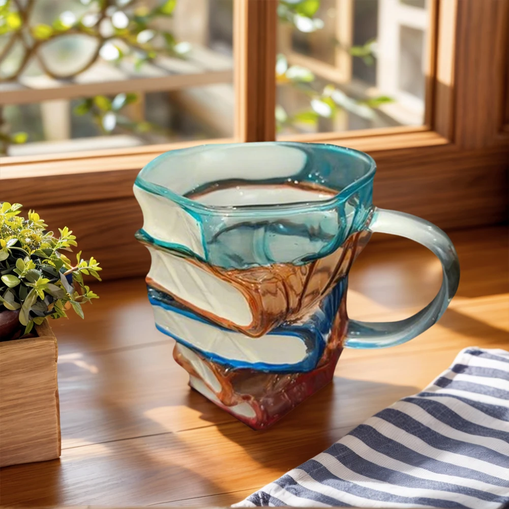 Nieuwigheid 3D Geschilderde Boeken Koffiemok Unieke Boeken Stapel Koffiekopje Creatieve Drinkbeker Cadeaus voor Boekenliefhebbers