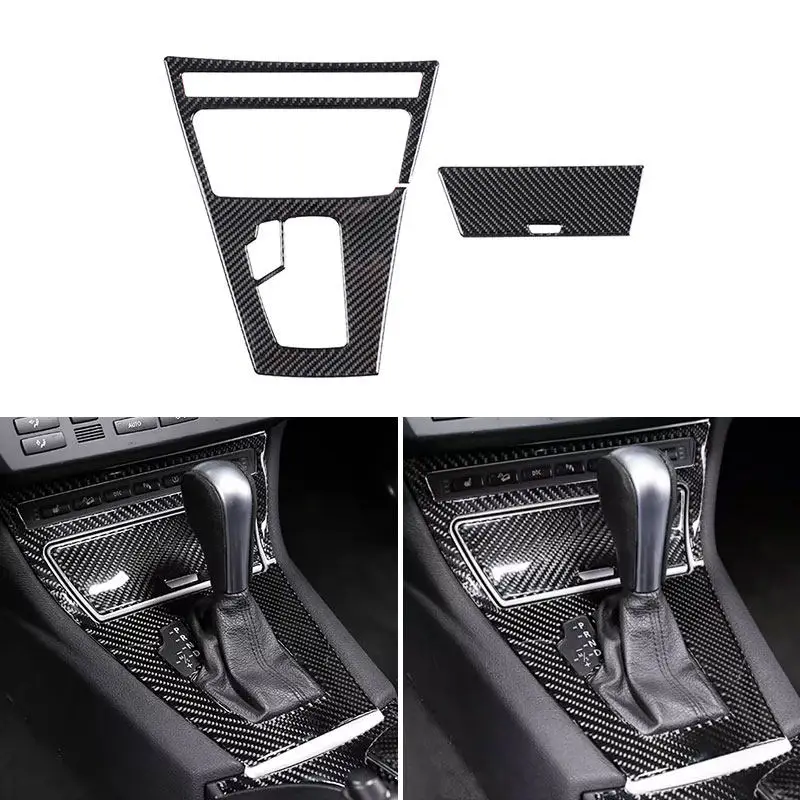 

Car Soft Carbon Fiber Center Control Gear Shift Panel Frame Cover Trim 2pcs LHD/RHD For BMW X3 E83 2006 2007 2008 2009 2010