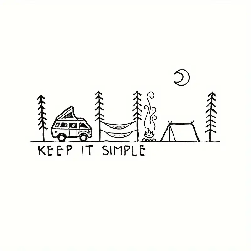 Keep It Simple - Camping Car Sticker Vinyl Decal Bumper