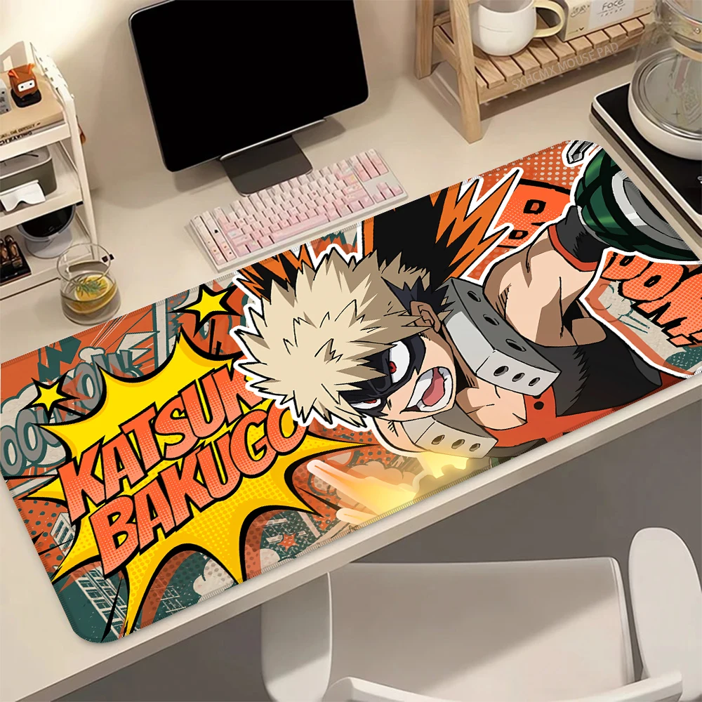 Anime M-My H-Hero A-Academia Mauspad Bakugo Katsuki Gaming-Mauspad, rutschfeste Schreibtischunterlage, Tastaturunterlage für Computer, PC, Gamer