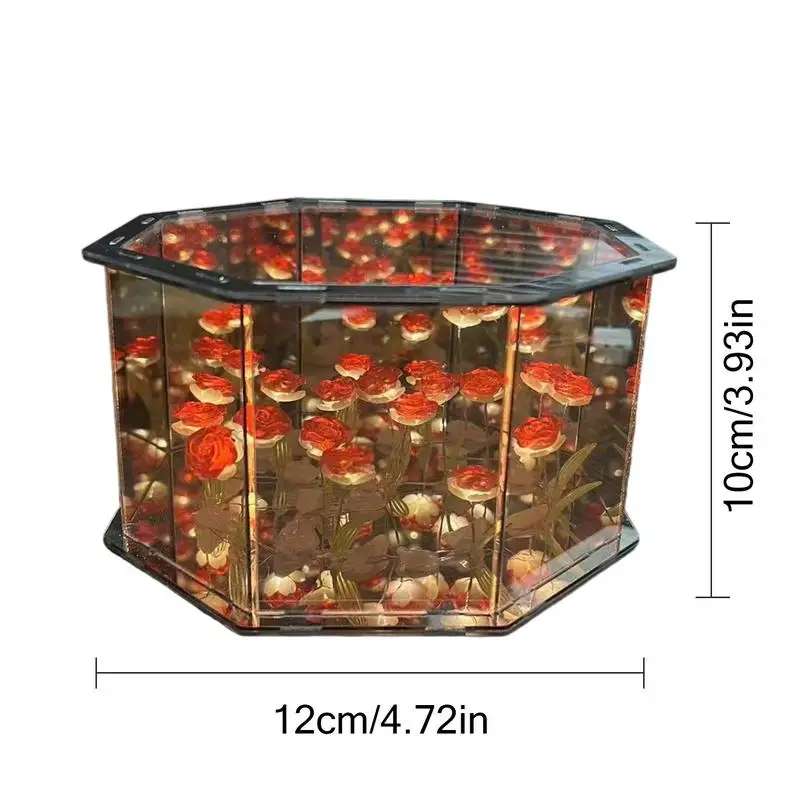 Flower Night Light Floral Music LED Cube Lights Handmade Flower Lamp Music Box Artificial Flower LED Cube Lights Making Kit For image 6