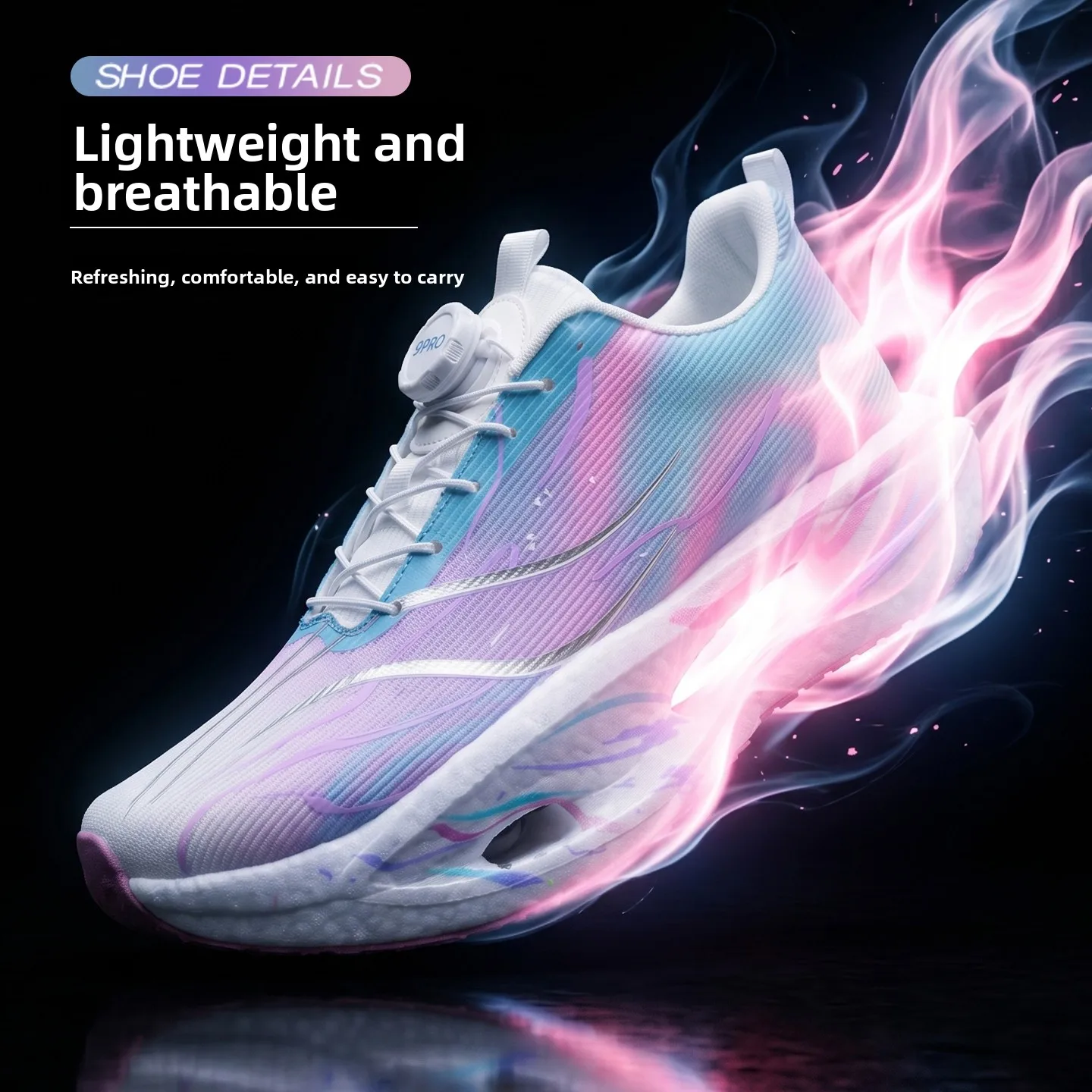 Men Sports Speciality Running Shoes Rotating Buckle Marathon Breathable Lightweight Women Comfortable Athletic Nonskid Sneakers