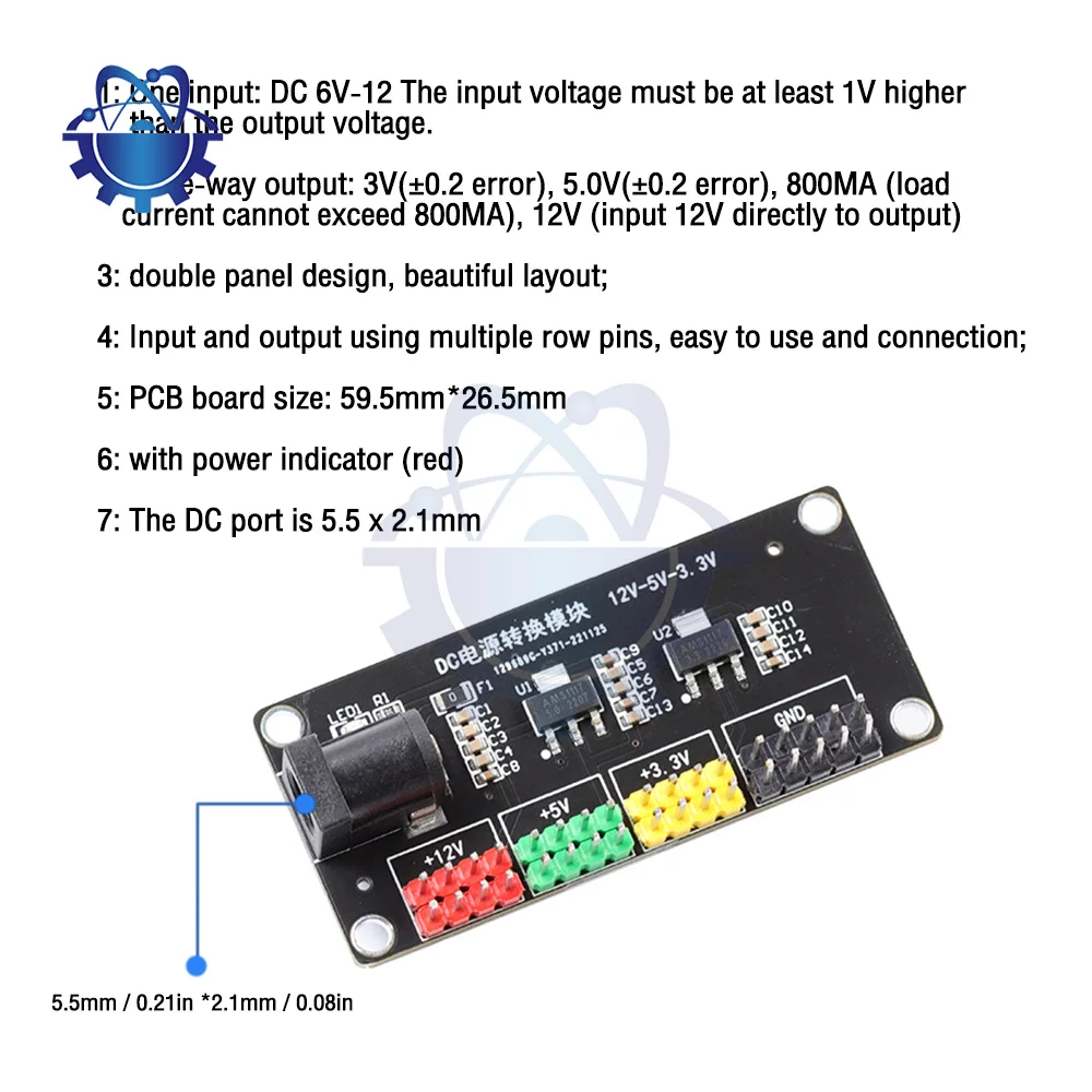 1pcs New DC-DC 12 V To 3.3 V 5V 12V Multiple Output Voltage Conversion Module Power Supply Module For Arduino