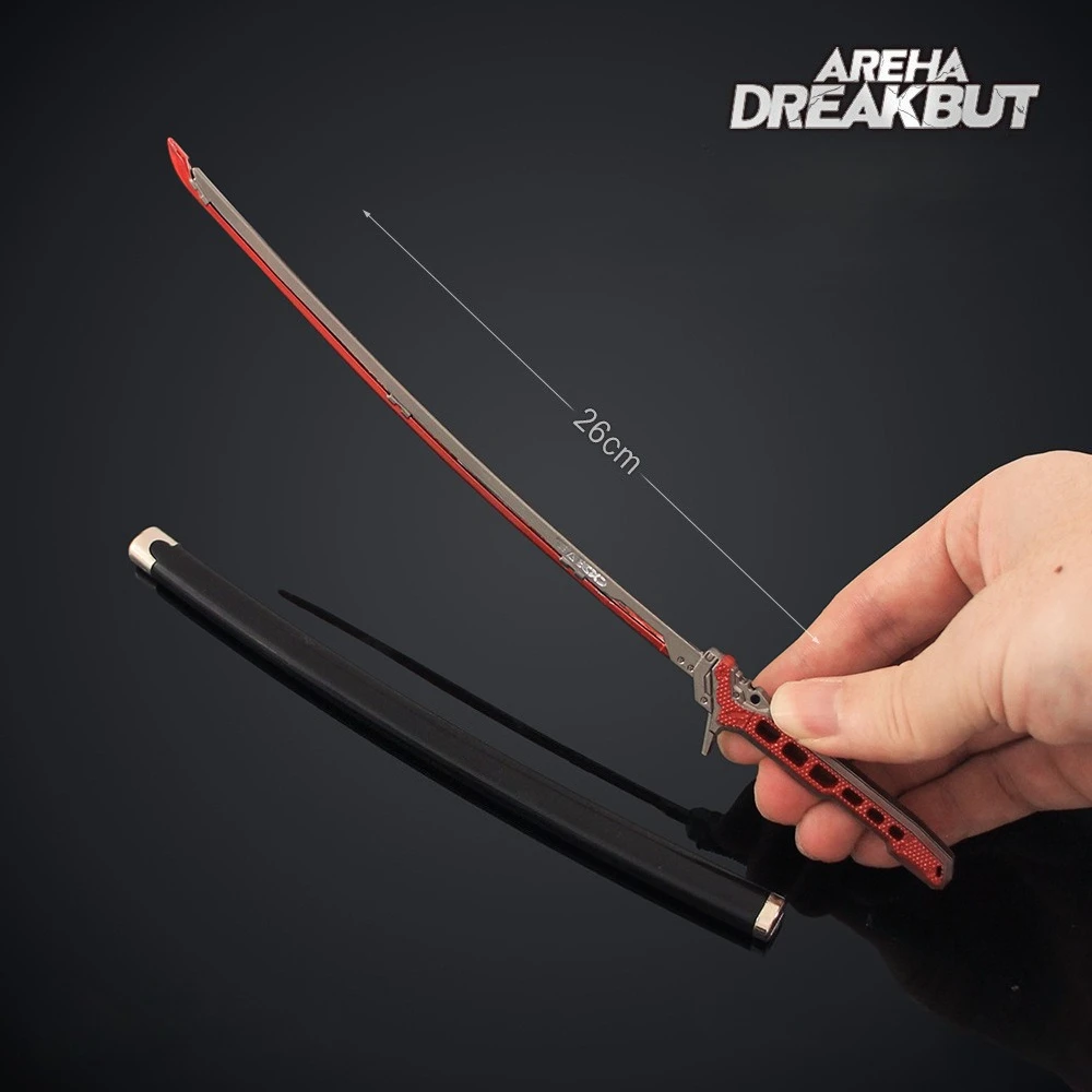 26 ซม.ใหม่เรนา เบรกเอาท์เกมอุปกรณ์ต่อพ่วงพร็อพโลหะพร้อมดาบดาบเดสก์ท็อปตกแต่งเครื่องประดับของขวัญวันเกิดของเล่น