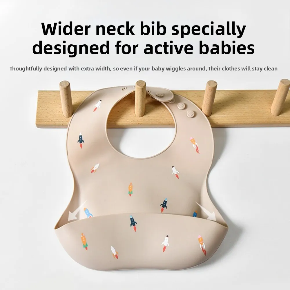 New Silicone Eating Bib Waterproof Lightweight Newborn Feeding Cloth Adjustable Strape Infant Bibs Daily Use
