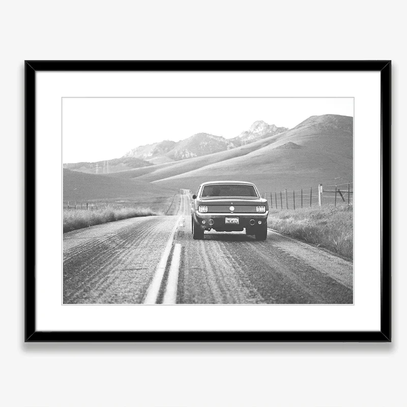 1PC frameless Black and White Ford Mustang Classic Luxury Car Poster Canvas Painting Print Wall Art Picture for Living Room Shop