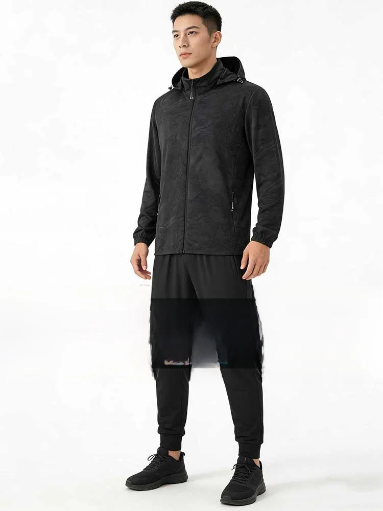 

Men's Sportswear Set Ice Silk Sun Protection Long Sve Casual Running Gym Morning Run Qui Dry Sports Suit New 2026