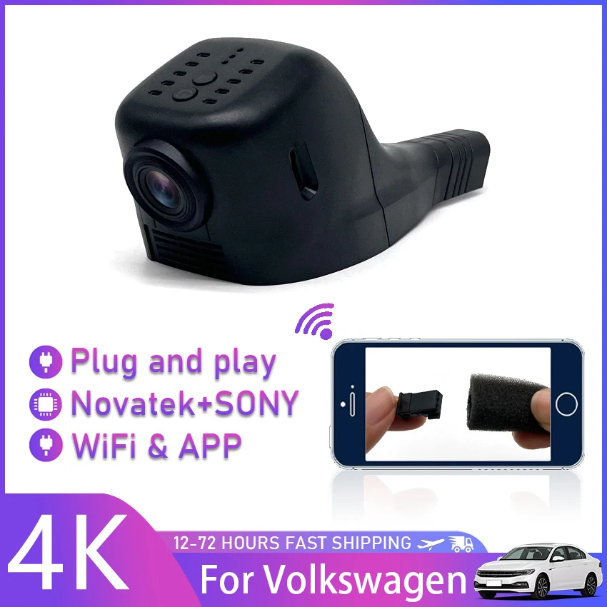 

Easy to install DashCam For Volkswagen Polo 2019 For VW tiguan Jetta VS5 2018 UHD 4K Car DVR Wifi Dash Cam Video Recorder Camera