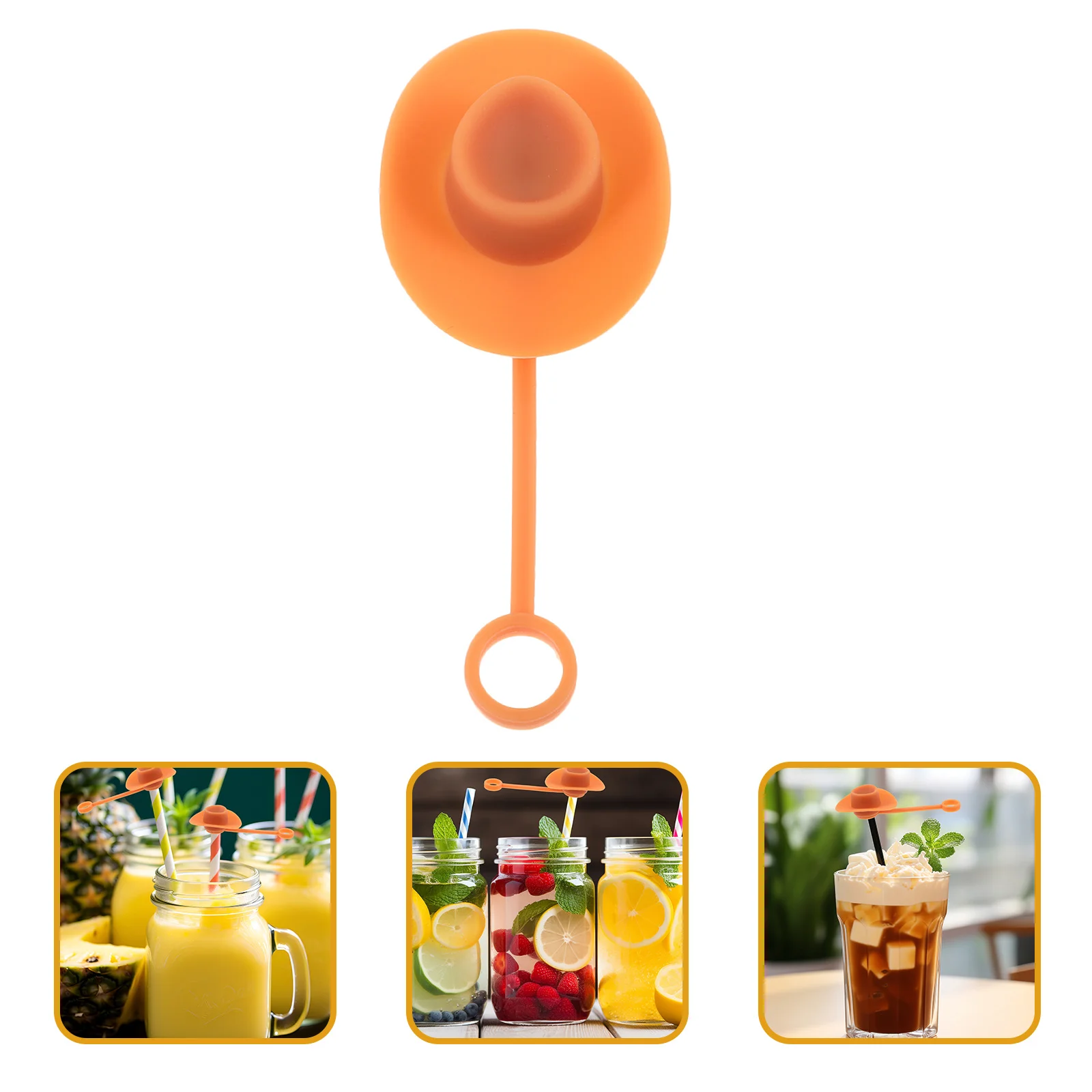

4pcs Reusable Silicone Straw Covers Cowboy Design Anti-Dust Airtight Splash Proof End Caps For Drinking Straws Decorative Tips