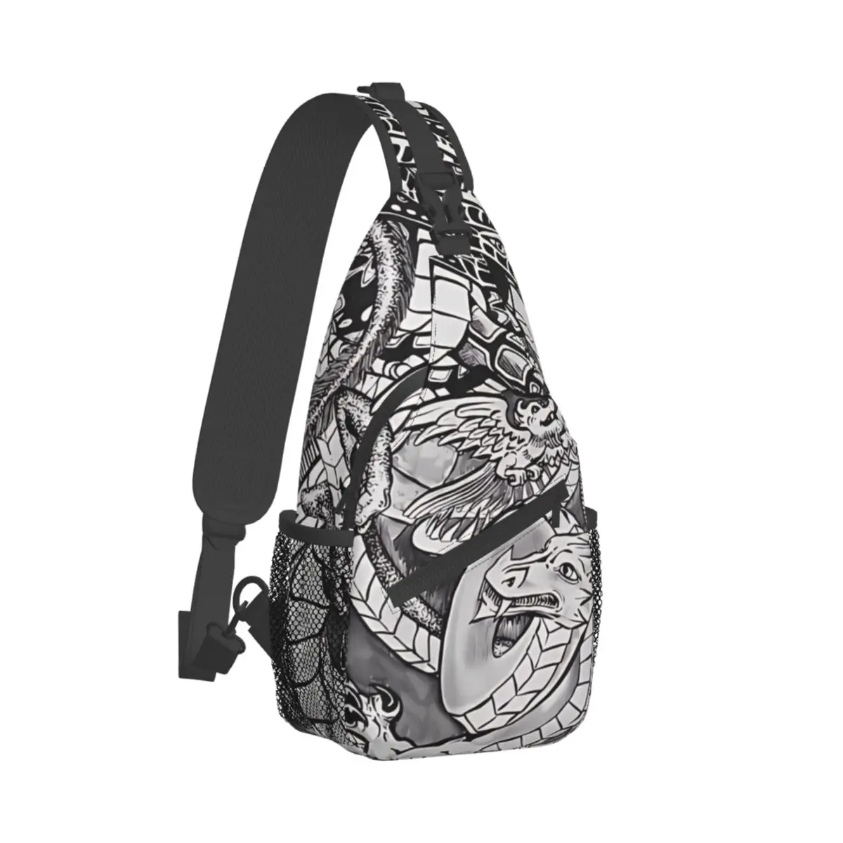 

Japanese Art Tattoo Crossbody Bag Sports Wrestling Dragons Chest Bag Unisex Women Man Fashion Shoulder Backpacks Travel