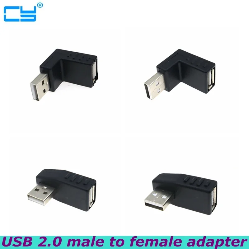 For Computer Notebook 90 degree Left /Right /Up/Down Angle L Bending USB 2.0 A Male to Female Adapter Extension Connector