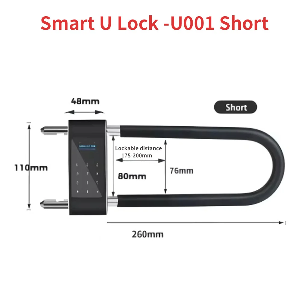 factory-wholesale-tuya-ble-smart-locks-for-wood-door-anti-theft-motorbike-bicycle-glass-door-fingerprint-u-lock-smart-door-lock