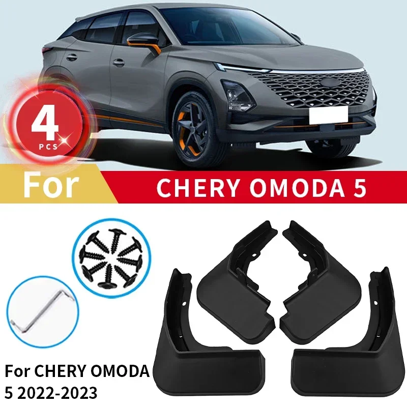 

For Omoda 5 C5 FX 2022 2023 4pcs Mudguards Wheel Mud Flaps Car Accessories Protector Splash Guards Mud Cover Fenders Mudflaps