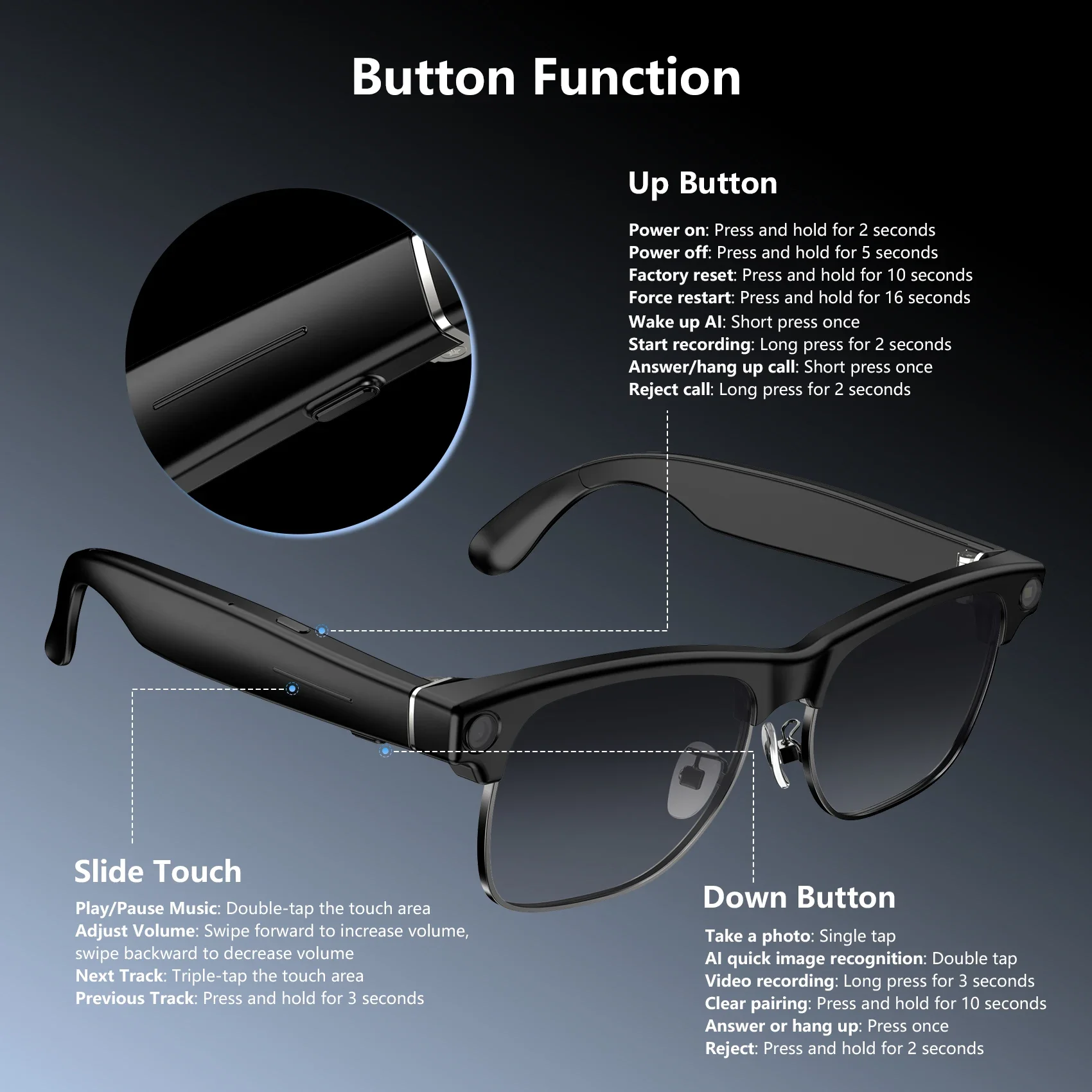NEW Blackview BV200 Shooting Smart glasses 8MP 4K HD camera Bluetooth Call Voice Assistant AI Translation Glasses Free shipping