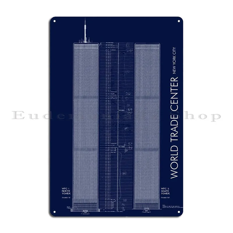 World Trade Center Tech Metal Sign Party Home Bar Iron Bar Tin Sign Poster