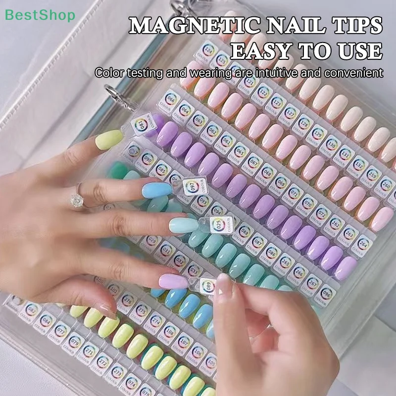 ♥Magnetic Nail Color Card Book Manicure Color Test Storage Book Acrylic Works Display Color Card Showing Shelf