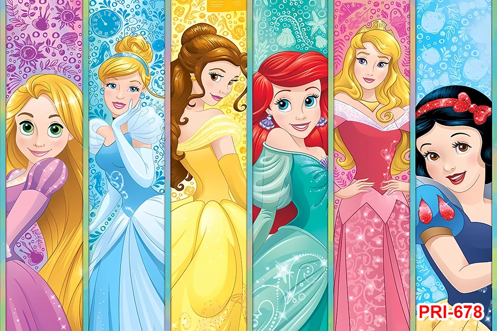 Princess Backdrop Snow White Alice Ariel Princess Birthday Background Girl Birthday Party Baby Shower Cake Table Decor