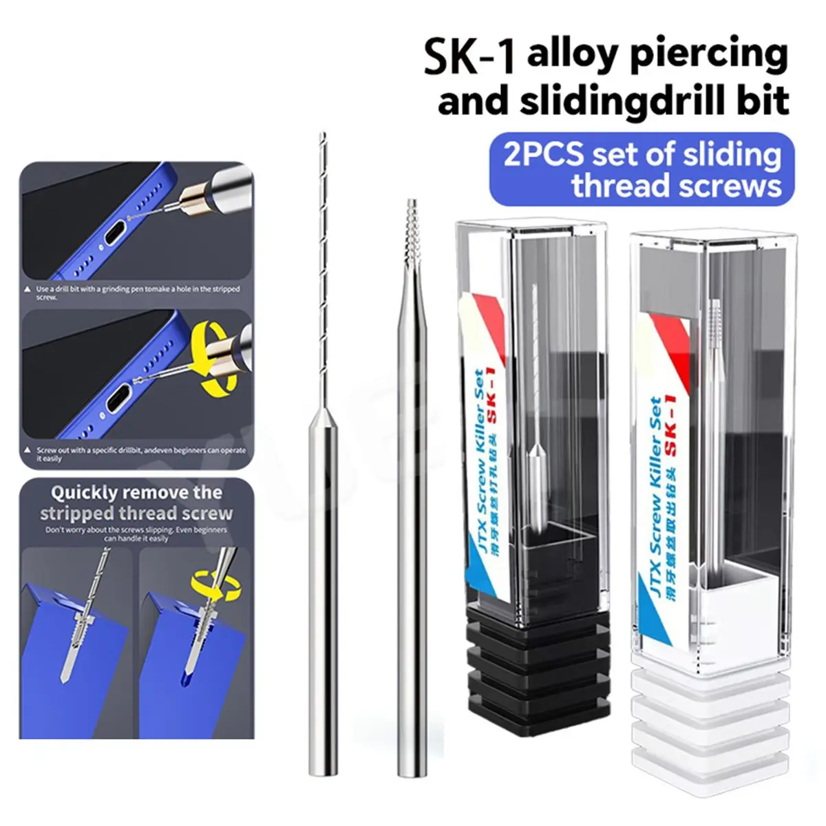 Polishing Pen SK-1 Alloy Bit Slider Screw Screw Extractor for Phone Mobile Phone Stripped Grinding Removal Screw Tool