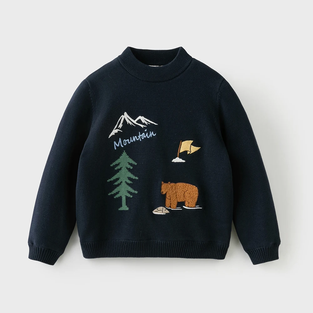 Sweter dziecięcy Dave Bella na jesień i zimę dla chłopców, aksamitny sweter z dzianiny z motywem kreskówkowym, odzież wierzchnia dla dzieci, DK4254205