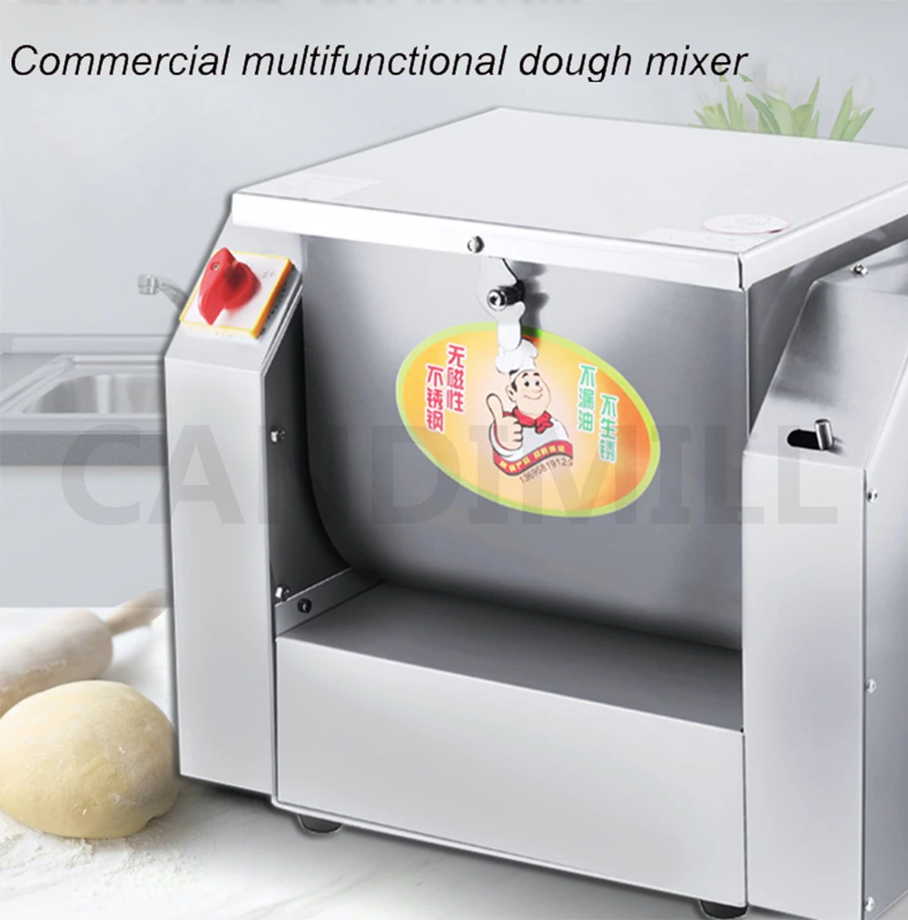 CANDIMILL Commercial Stainless Steel Electric 8/10kg Flour Mixers Dough Maker Pasta Stirring Food Making Bread