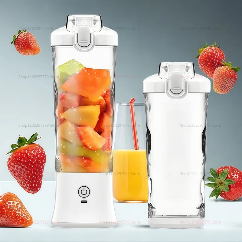 عصارة كهربائية منزلية قابلة لإعادة الشحن بمنفذ USB سعة 600 مل، خلاط فواكه محمول احترافي، خلاط صغير لعصير عصير عصير العصير