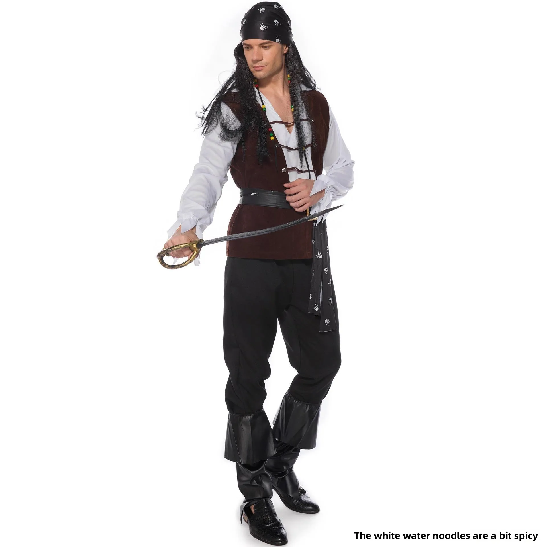 

MXXL New Adult Pirate Costume loween Caribbean Pirate Outfit Men's Ensemble Cosplay Clothes Stage Performance Traditional ...