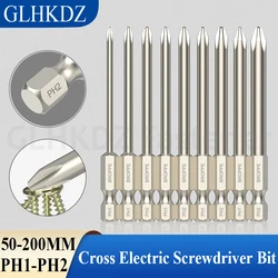 50/75/100/150/200MM Lengthened Electric Screwdriver Bit Strong Magnetic Batch Head High Hardness S2 Alloy Steel Drill Bit Tool