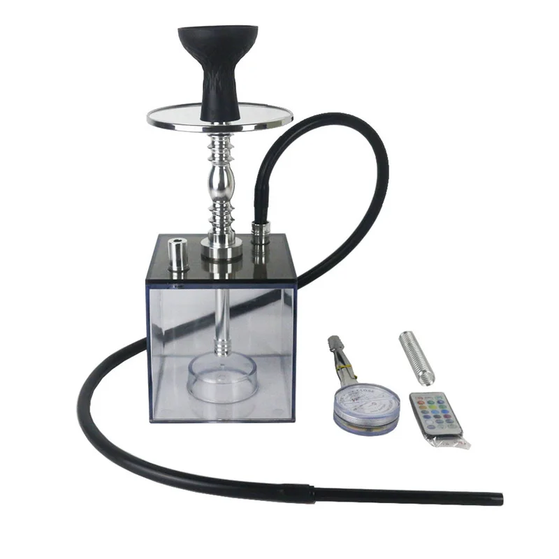 ChuHan Acrylic Hookah with LED Light Shisha Box Nargile Sheesha Narguile Chicha Cachimbas Water Pipe Shisha Hookah Set Accessory