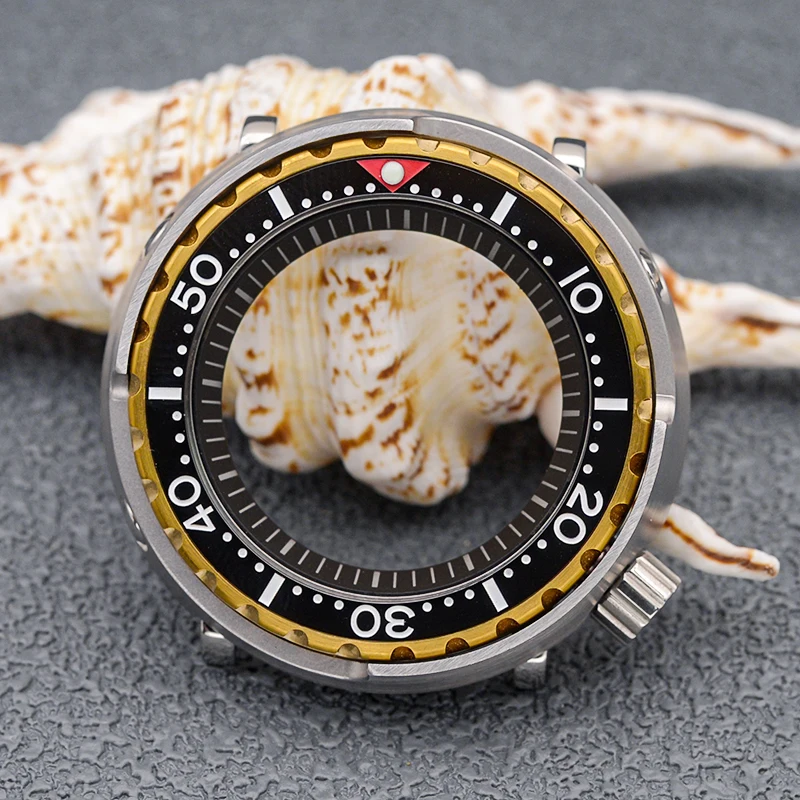 NH35-caja de reloj con caja de atún enlatado, cristal de zafiro, relojes mecánicos para Seiko NH35, movimiento automático, caja de reloj de buceo para hombre